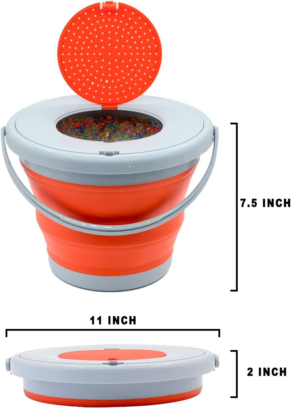 Convenient Collapsible Ammo Tub for Gel Bullet Storage! Holds Over 15,000+ Gel Balls, Complete with Strainer for Easy Handling. Your Space-Saving and Portable Solution for Gel Ball Gun Ammo Storage