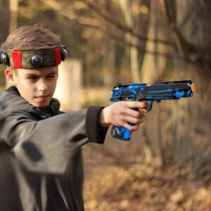 Small Manual Gel Splatter Blaster Pistol: No Charging Required! Ideal for Backyard Fun and Outdoor Team Shooting Games. Suitable for Unisex Adults, Ages 12+.