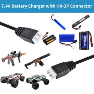 2-Pack, 3 Pin, Charge Up Your Gel Blaster and Splatter Ball Gun Batteries with Ease - Battery Charger Cable Included