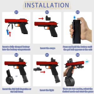 Gel Splatter Blaster Pistol for Orbeez: Dual-Mode Action with Drum and Sight. Comes with 60000 Gel Balls and Goggles. Perfect for Shooting Team Games. Suitable for Ages 12+. Get 2 Packs for Double the Fun!