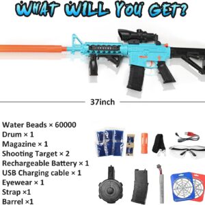 Blue Electric Gel Ball Blaster Gun - Automatic Splat Guns, M416 Gel Guns for All Ages - Outdoor Shooting Activities, Team Games, and Kids Toys (Ages 6+)