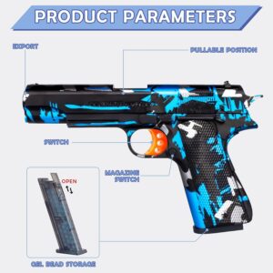 Small Manual Gel Splatter Blaster Pistol: No Charging Required! Ideal for Backyard Fun and Outdoor Team Shooting Games. Suitable for Unisex Adults, Ages 12+.