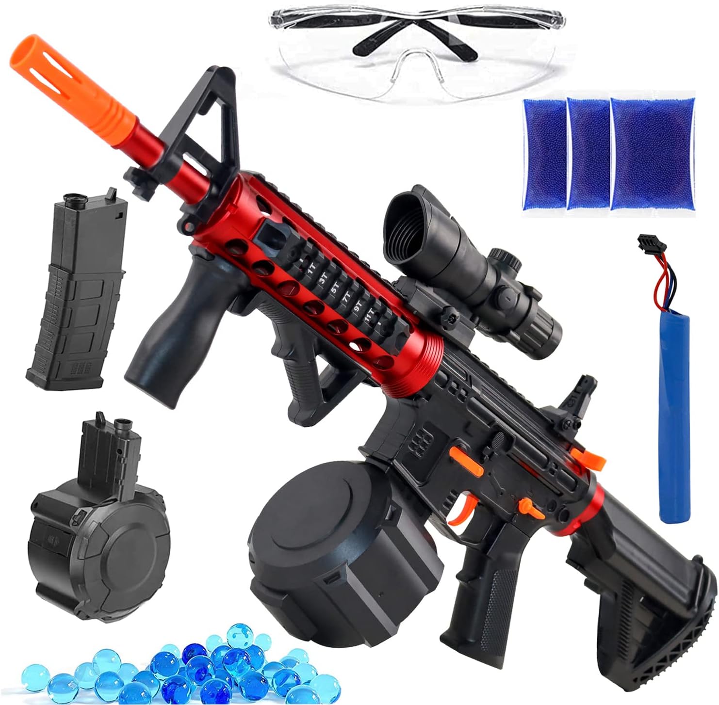 Gel Ball Blaster - Explore the Excitement of Automatic and Manual Modes with 30,000+ Water Beads and Protective Goggles for Outdoor Activities and Competitive Shooting Games