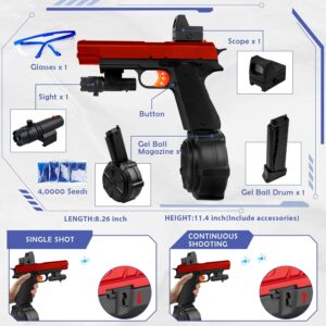 Gel Splatter Blaster Pistol for Orbeez: Dual-Mode Action with Drum and Sight. Comes with 60000 Gel Balls and Goggles. Perfect for Shooting Team Games. Suitable for Ages 12+. Get 2 Packs for Double the Fun!