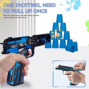 Small Manual Gel Splatter Blaster Pistol: No Charging Required! Ideal for Backyard Fun and Outdoor Team Shooting Games. Suitable for Unisex Adults, Ages 12+.