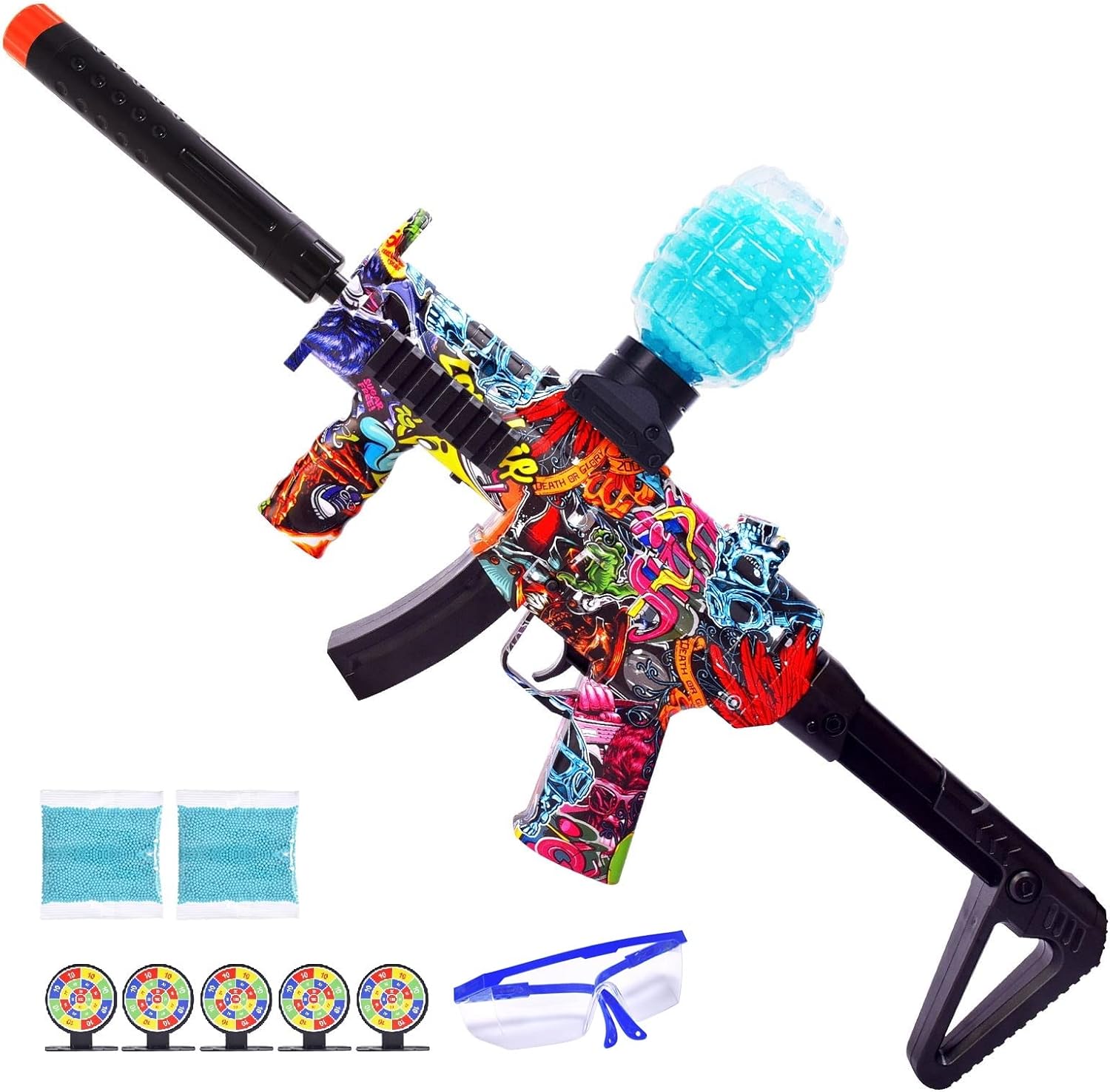 Elevate Your Outdoor Adventures with the Gel Splatter Blaster - Fully Automatic Splat Blasters with 7-8mm Water Beads and All the Essentials. Ideal for Adults and Those Aged 14+