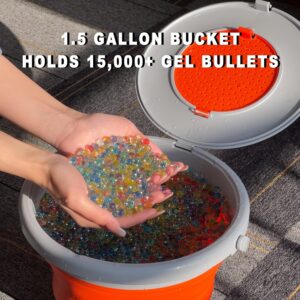 Convenient Collapsible Ammo Tub for Gel Bullet Storage! Holds Over 15,000+ Gel Balls, Complete with Strainer for Easy Handling. Your Space-Saving and Portable Solution for Gel Ball Gun Ammo Storage