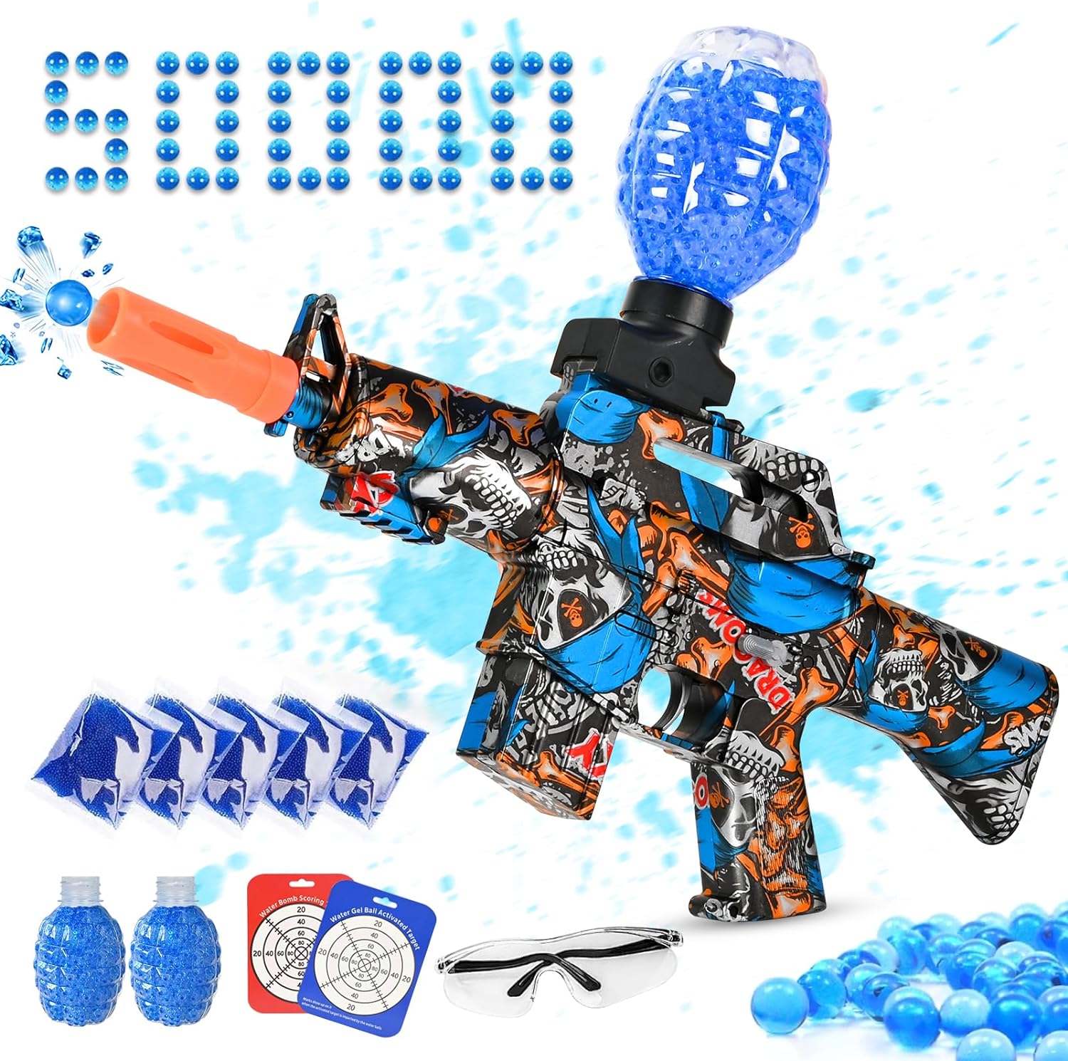 Electric Gel Ball Blaster Gun for Kids - Exciting Gel Gun with Splatter Ball Action, Perfect Water Bead Gun for Fun and Adventure, Ideal Gift for Kids Ages 6+