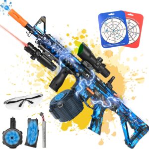 Blue Electric Gel Ball Blaster Gun - Automatic Splat Guns, M416 Gel Guns for All Ages - Outdoor Shooting Activities, Team Games, and Kids Toys (Ages 6+)