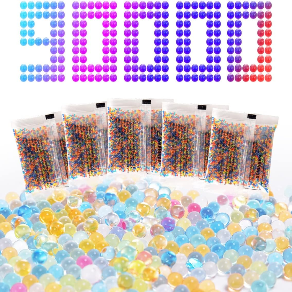 Stay Fully Stocked with Our Gel Splatter Ball Blaster Refill Ammo Pack! With 90,000 Non-Toxic Water Gel Bullets in 7-8mm, These Ammo Balls Are Compatible with Orbeez Guns for Endless Fun. Get Ready to Mix It Up!