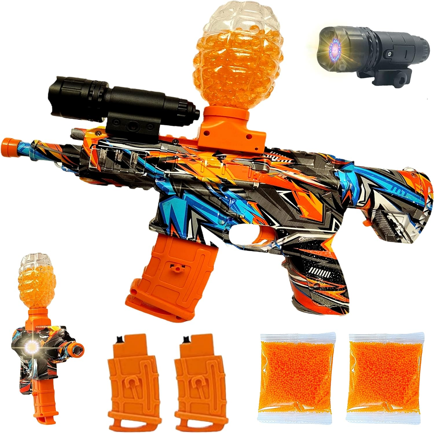 Electric Gel Ball Blaster - Powered with 20,000 Splat Beads, Includes 2 Batteries for Non-Stop Action!