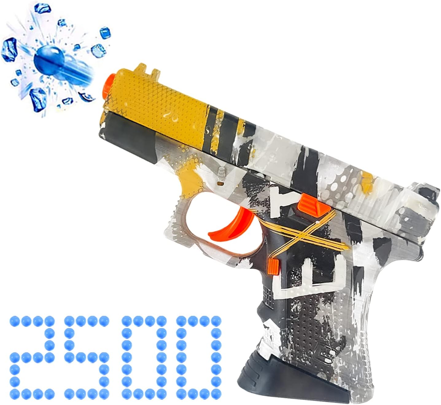 Powerful Gel Ball Blaster Pistol: Shoots Over 60 Feet, Includes 2500 Gel Balls!