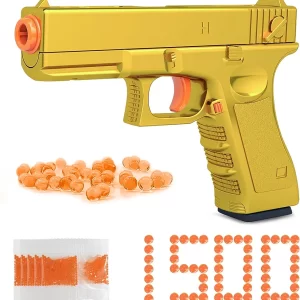 Compact Manual Splatter Ball Pistol: Perfect Outdoor Toy for Boys, Comes with 1500 Water Beads – Ideal for Backyard Fun and Outdoor Team Shooting Games