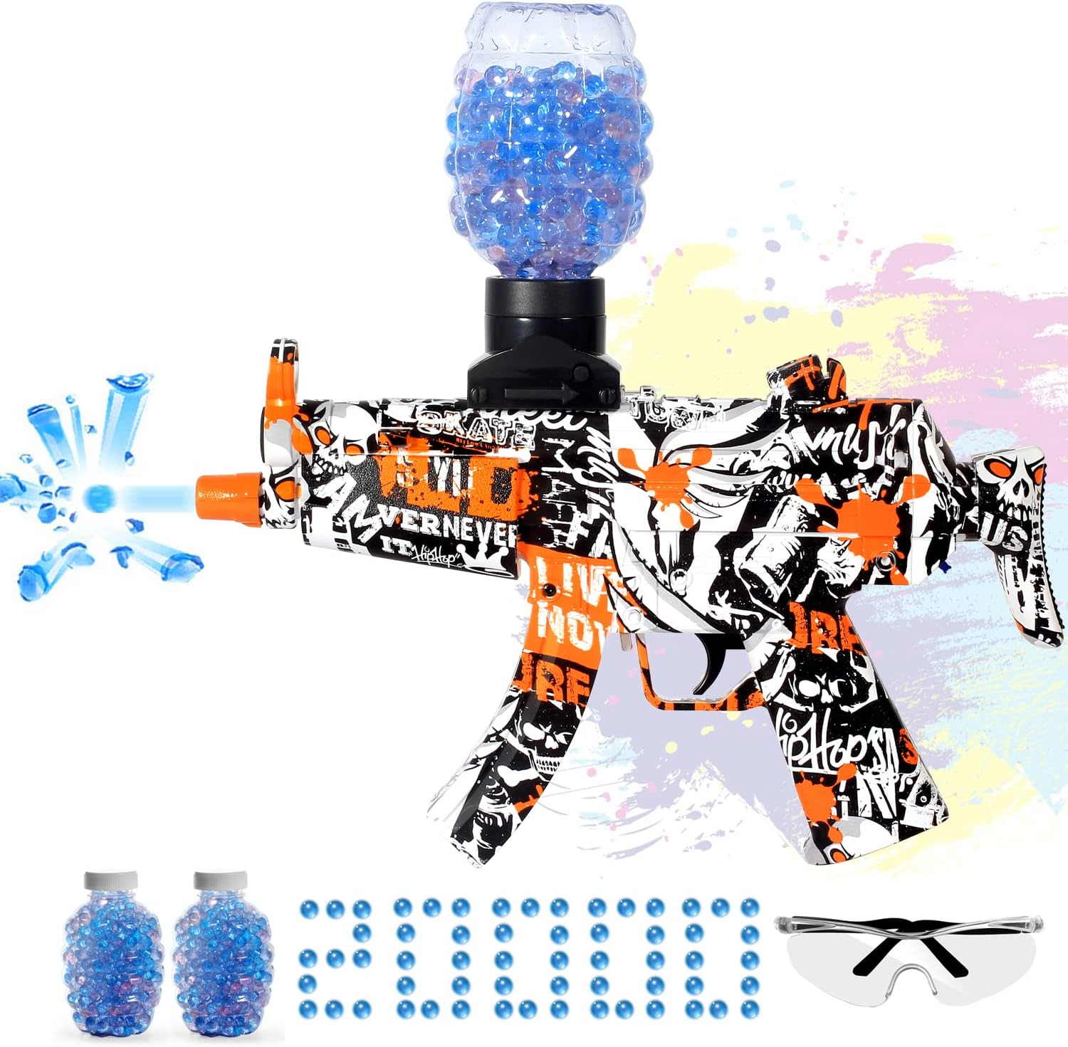 Experience the Ultimate Fun with our MP-5 Electric Splatter Ball Blaster – Includes Goggles and 20,000 Water Beads for Non-Stop Gel Water Ball Toy Action!