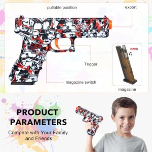 Compact Manual Splatter Ball Pistol: Perfect Outdoor Toy for Boys, Comes with 1500 Water Beads – Ideal for Backyard Fun and Outdoor Team Shooting Games