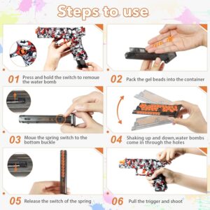 Compact Manual Splatter Ball Pistol: Perfect Outdoor Toy for Boys, Comes with 1500 Water Beads – Ideal for Backyard Fun and Outdoor Team Shooting Games