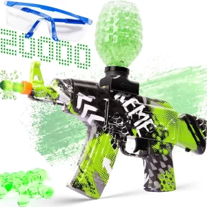 High-Powered Electric Gel Ball Blaster in Cool Blue: 20,000+ Water Beads, Goggles Included - Perfect for Outdoor Fun and Thrilling Shooting Team Games, Suitable for Ages 12+