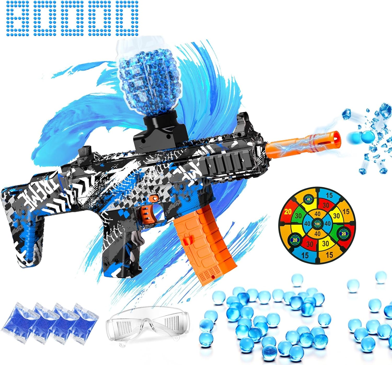 Electric Gel Ball Blaster - Unleash 80,000+ Water Beads of Splatter Fun! Automatic Outdoor Gaming Adventure Awaits!