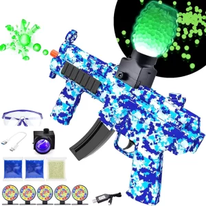 Electric Gel Gun Blaster Kit: Automatic Splatter Launcher with Goggles and Gel Beads Ages 10+