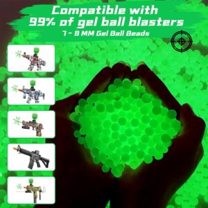 Elevate Your Gel Ball Blaster Experience with our Glow in The Dark Gel Balls Ammo Pack! Includes 20,000 Fluorescent 7.5mm Water Beads for Endless Fun and Easy Cleanup.