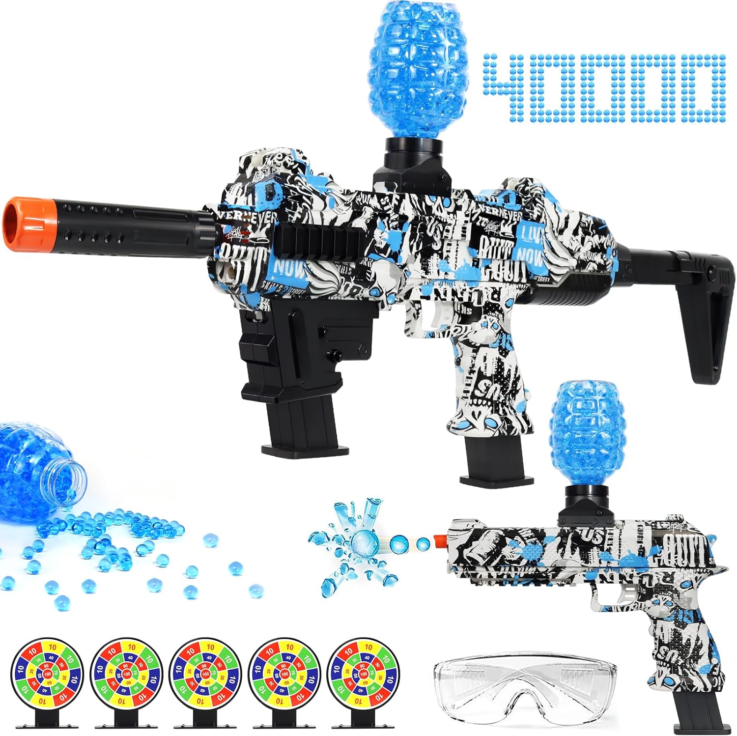 Experience the Ultimate Action with Our Electric Gel Ball Blaster Gun - 4 Modes and 40000+ Water Beads for Non-Stop Fun!