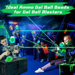 Elevate Your Gel Ball Blaster Experience with our Glow in The Dark Gel Balls Ammo Pack! Includes 20,000 Fluorescent 7.5mm Water Beads for Endless Fun and Easy Cleanup.