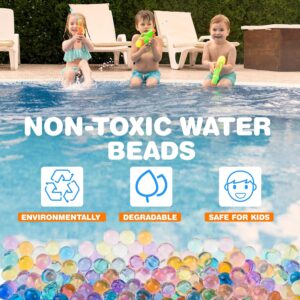 Non-Toxic Gel Ball Blaster Ammo - 10 Packs of Safe Water Beads for Kids (7-8 mm, 10,000 Pieces Per Pack), Ideal for Splatter Ball and Blasters, Water Gel Beads