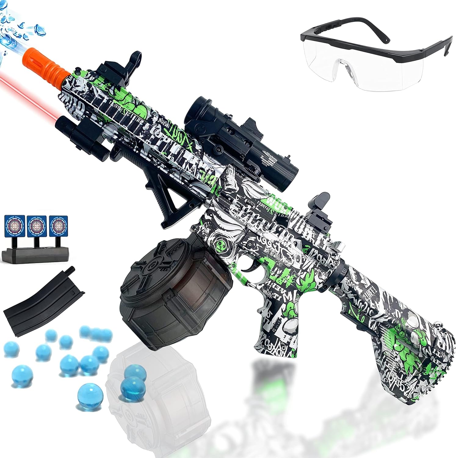 High-Capacity M416 Gel Ball Blaster - Electric Splatter Ball Toy with 50000 Gel Balls, Two Modes - Automatic and Manual