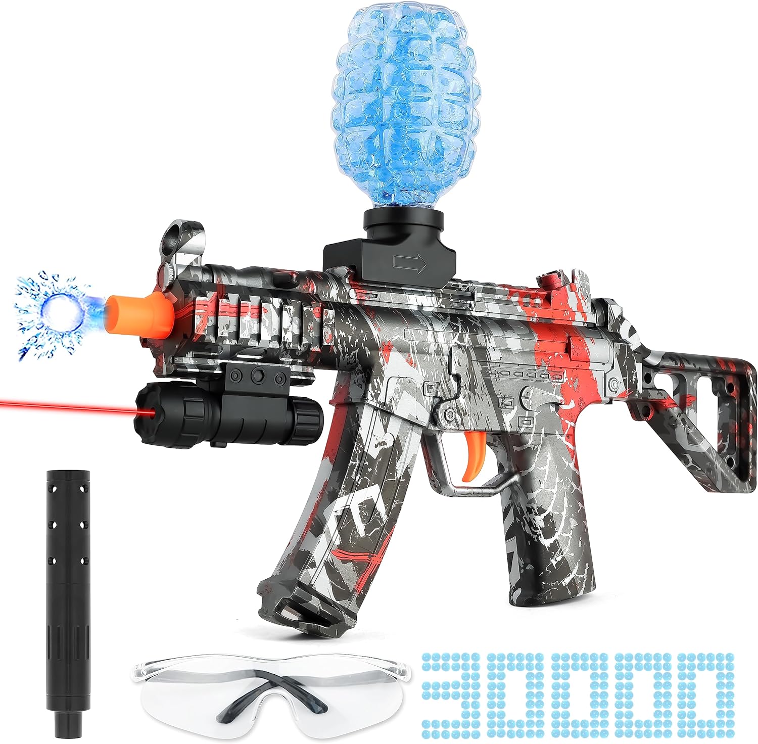 Eco-Friendly Electric Gel Ball Blaster for Adults and Kids, 30,000 Water Beads Included